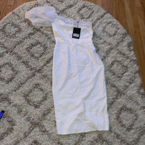 White Off Shoulder Midi Dress BRAND NEW